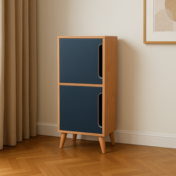 Meuble colonne compacte avec 2 compartiments fermés